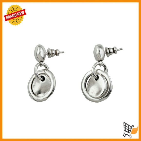 Sterling Silver-Plated Drop Earrings Handcrafted in Spain 1 Inch